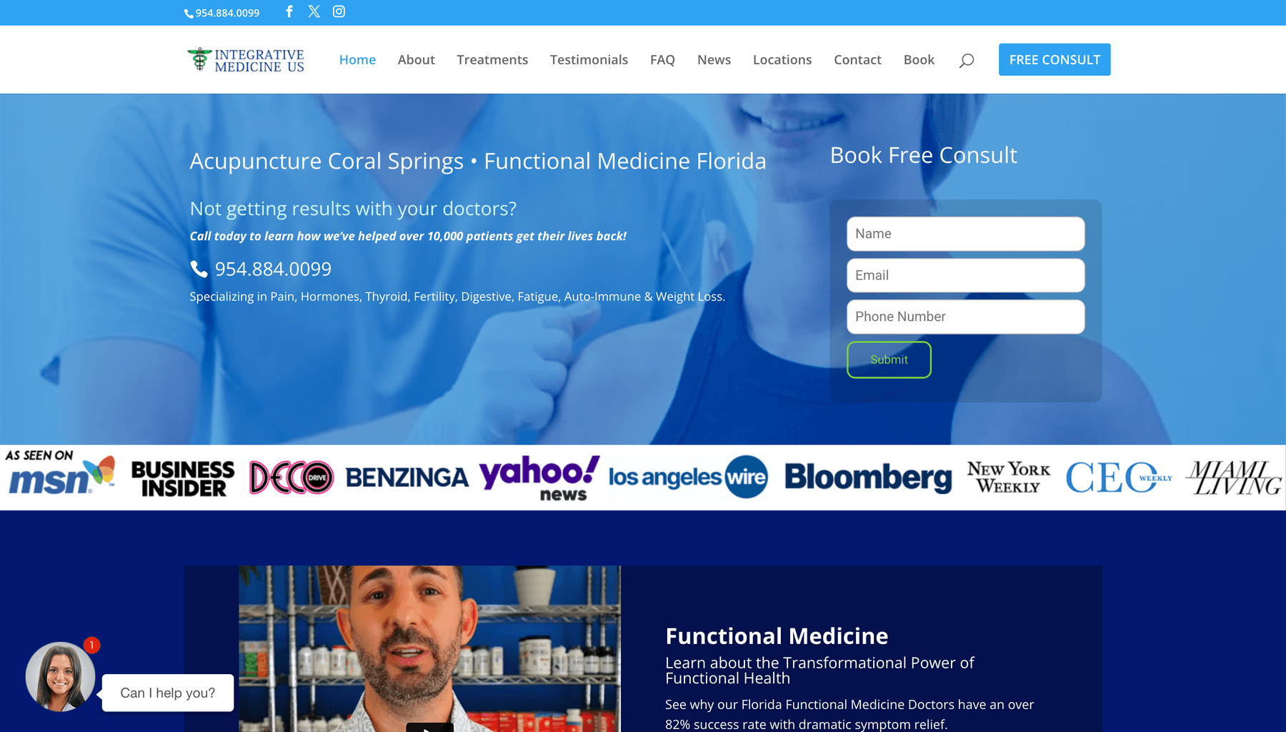 Integrative Medicine US: Ranked #1 on Google, with their entire GoHighLevel system built from the ground up.